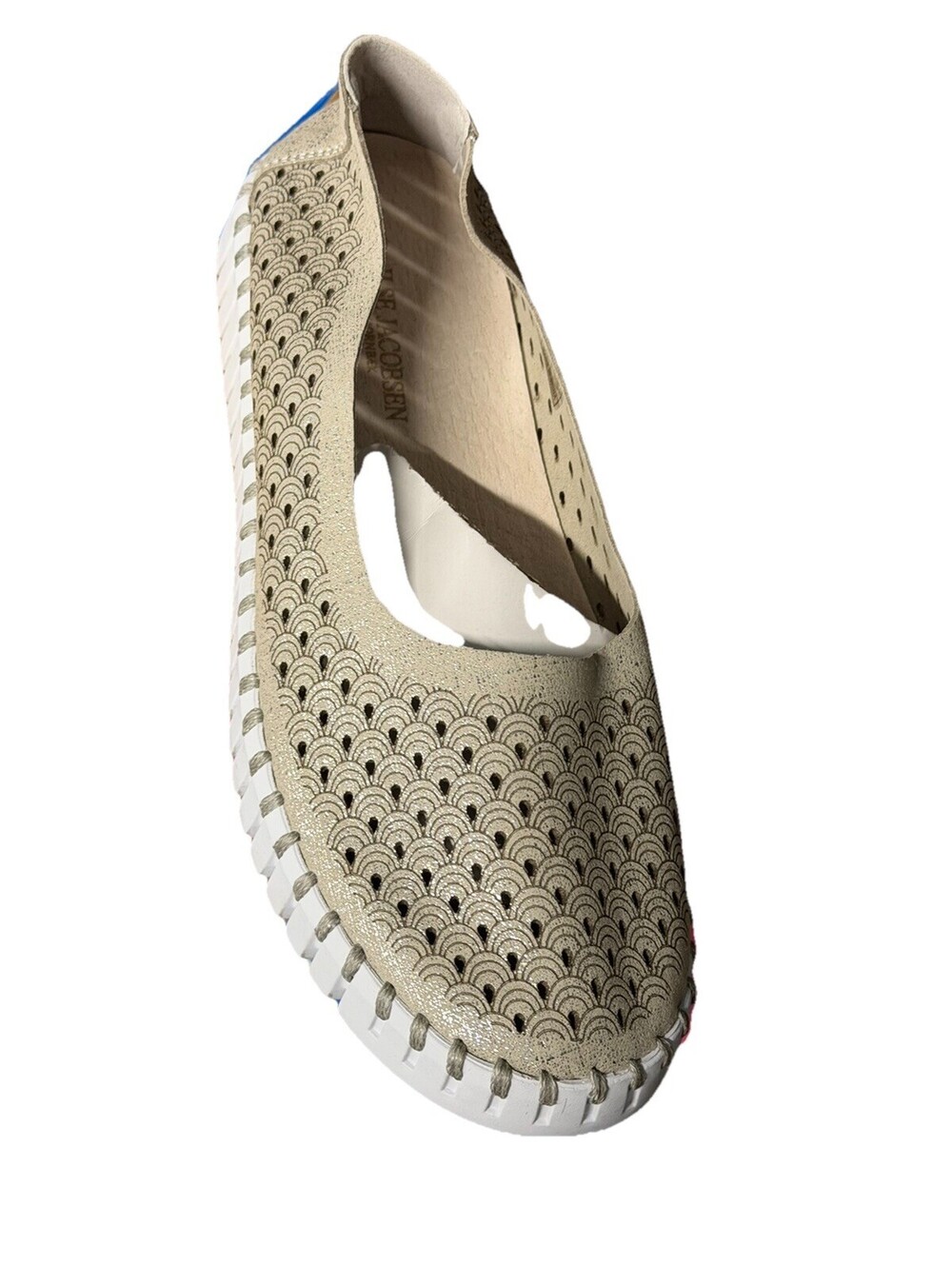 Ilse Jacobsen Tulip Slip on Shoe Ballet Flat - Sz 8.5/39 - Silver Sparkle  NEW!